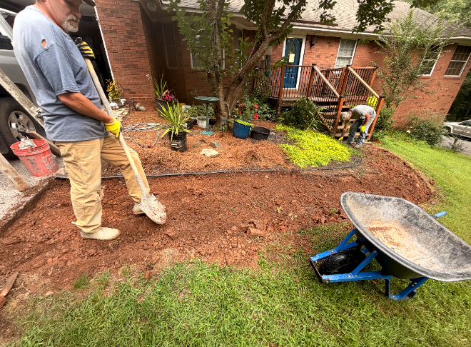 Concrete work site before installation